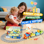 17Pcs Kids Dinosaur Train track Set With Smoke
