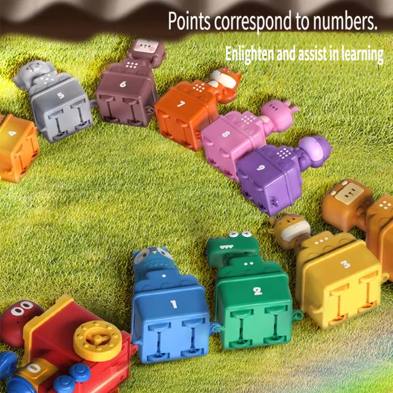 20Pcs Montessori Digital Animal Train Adventure