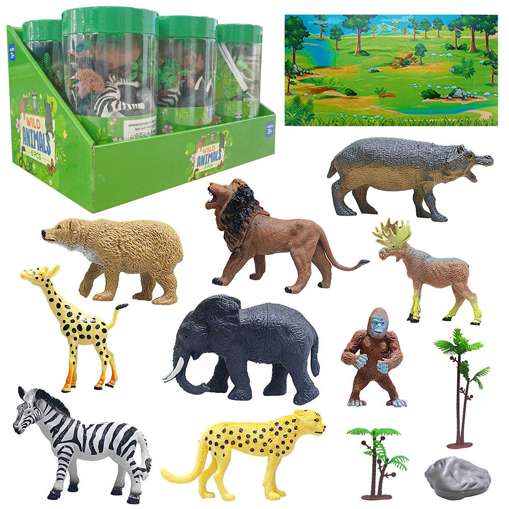 21Pcs Kids Premium Wild Animals With Storage Box