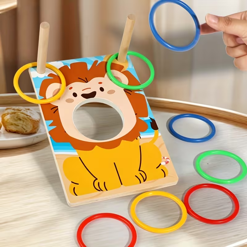 Wooden 2in1 Ring Toss & Sand Bag Throwing Game Board