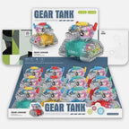 Inertial Transparent Gear Mini Tank With Lights - 1Pc