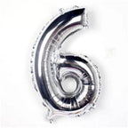 16" Silver Number 6 Foil Balloon - 10Pcs