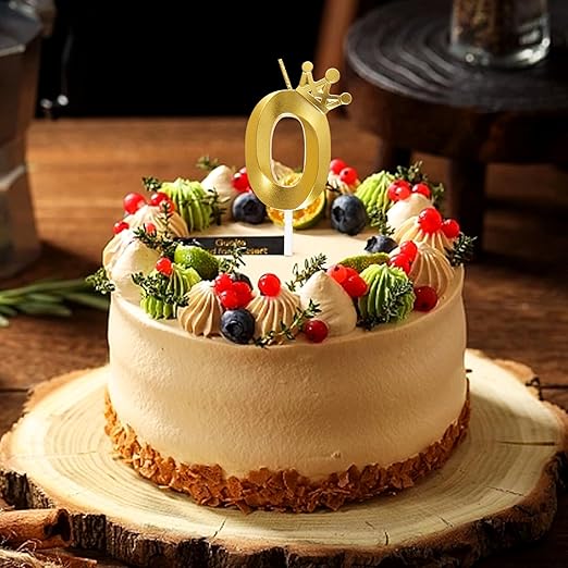 Number 0 Crown Designed Birthday Candle