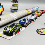 6Pcs Mini ABS Inertial Cars Set With Road Map & Storage Box