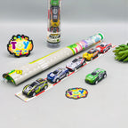 6Pcs Mini ABS Inertial Cars Set With Road Map & Storage Box