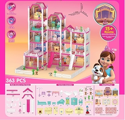 363Pcs DIY Luxury Villa Doll House