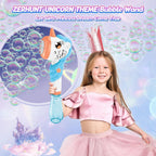8 Holes Battery Operated Unicorn Colorful Bubble Stick