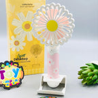 8" Rechargeable Sun Flower Design Desktop Fan With Light