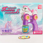 8 Holes Unicorn Themed Colorful Bubble Gun