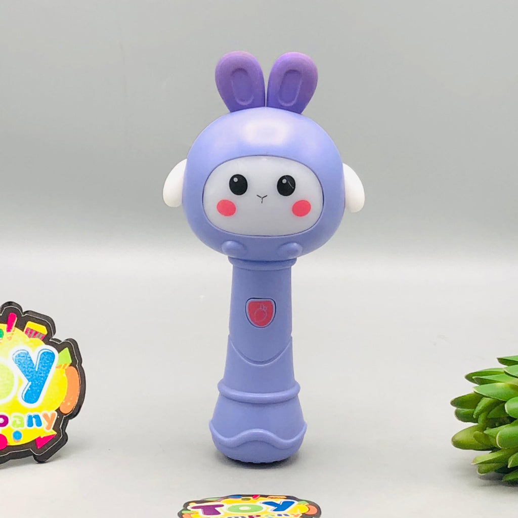 Baby Cute Musical Rabbit Stick With Lights - 1Pc