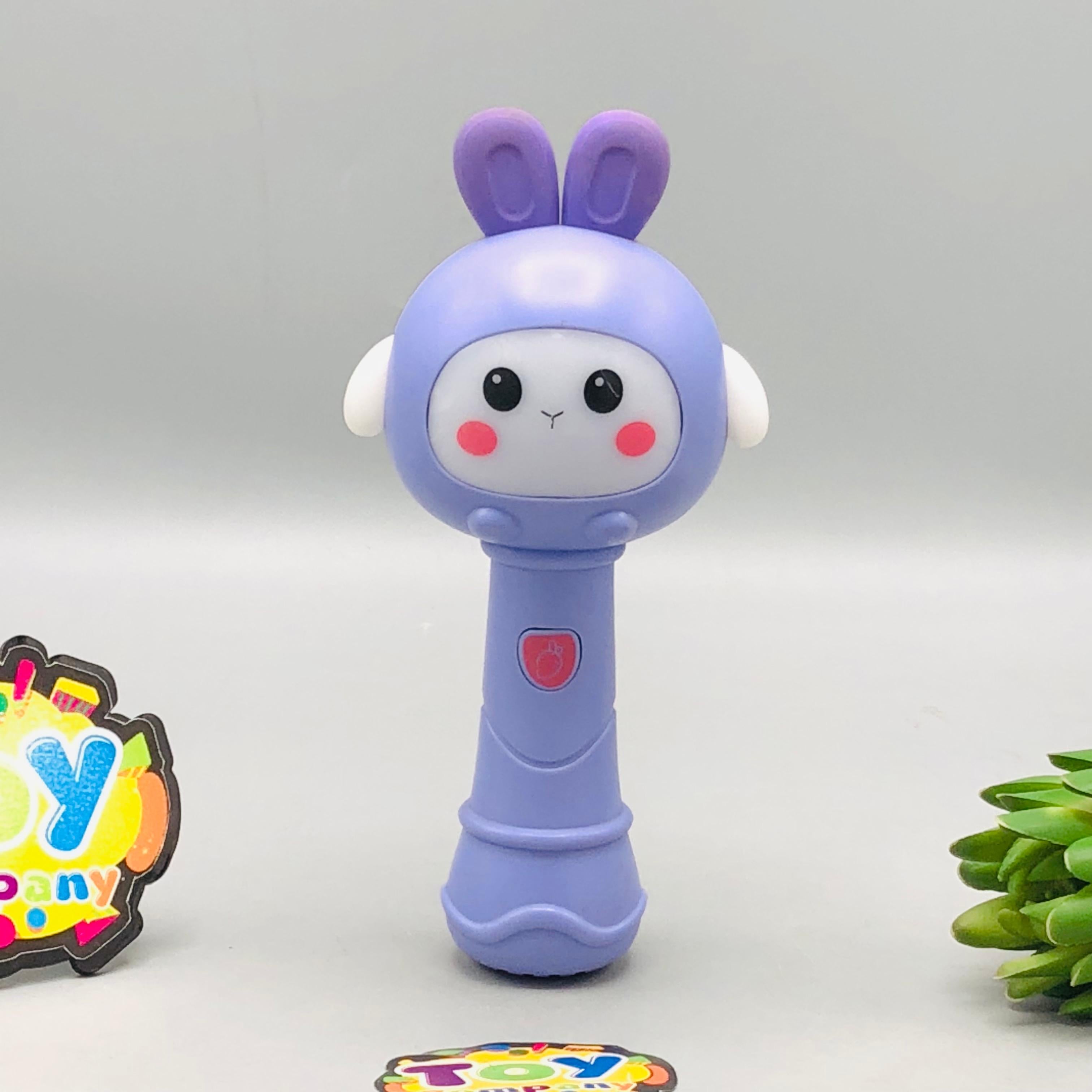 Baby Cute Musical Rabbit Stick With Lights - 1Pc