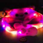 Premium Kids Bunny Luminous Glowing Lights Ear Flaps Cap - Pink