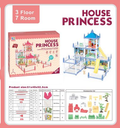 DIY 3 Floor Dream Castle Princess Doll House