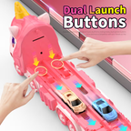 Foldable Unicorn Car Launcher Truck Track With 2Pcs Cars