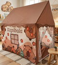 Kids Portable Play Tent House With Storage Bag - Brown