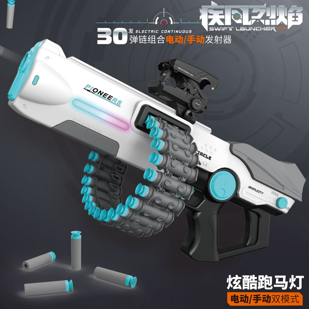 Electric & Manual Pioneer Soft Bullet Shooting Gun With Lights
