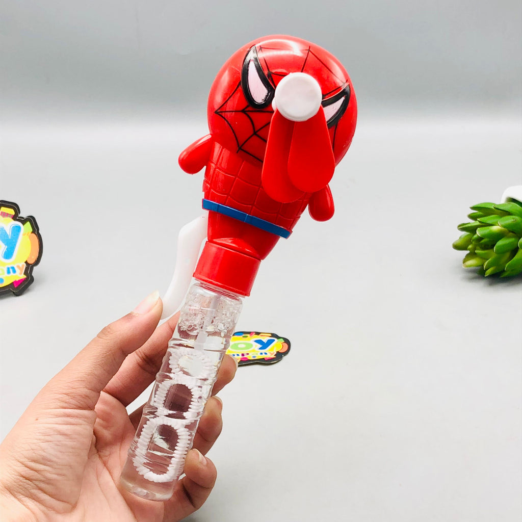 Spiderman Hand Press Fan & Bubble Stick - 1Pc