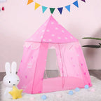Kids Foldable Castle Play Tent House With Storage Bag - Pink
