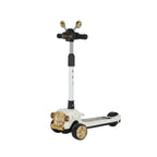 Vintage Car Design Kids Scooter With Light & Music - White