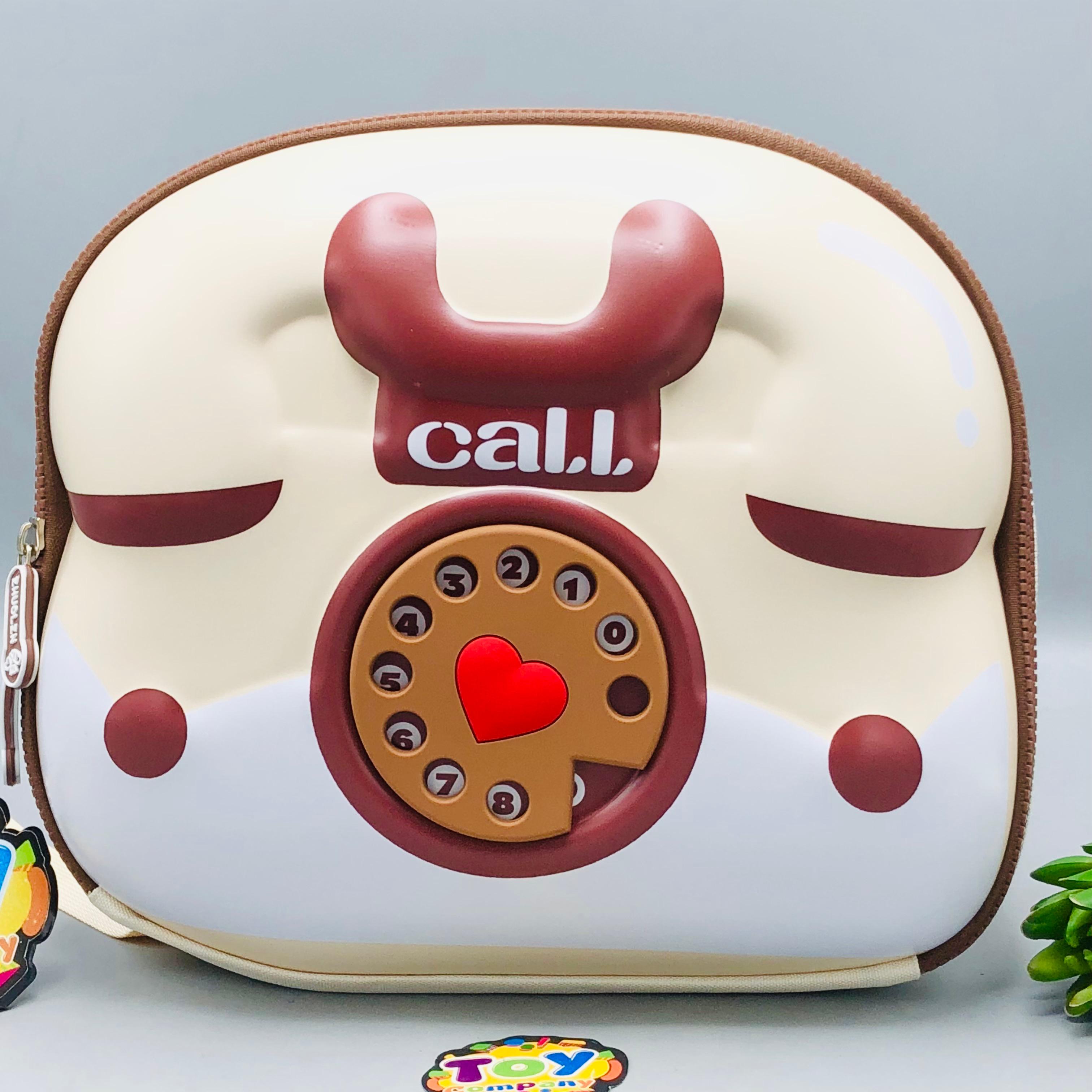 Vintage Telephone 3D Shell Kids Picnic Backpack
