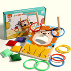 Wooden 2in1 Ring Toss & Sand Bag Throwing Game Board