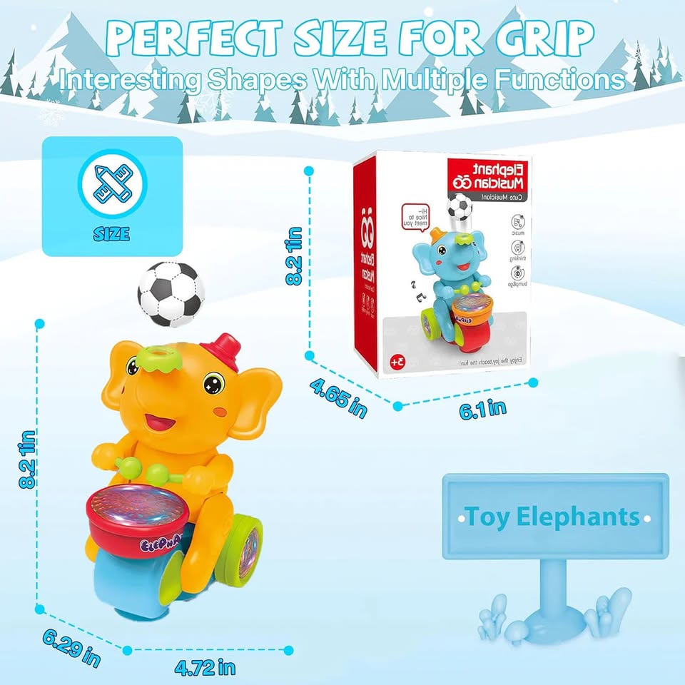 Musical Ball Blowing Elephant Beating Drum